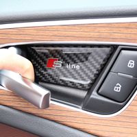 Wholesale 4x Carbon Fiber Car styling Inner Door Handle Bowl Cover Trim stickers Fit for Audi A3 A4 A5 A6 A7 Q3 Q5 Q7 B6 Auto Accessories