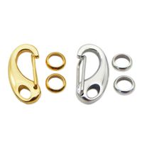 Wholesale Titanium Steel Golden Color Stainless Steel Lobster Claw Clasps Rings Chain Connector Accessories Set DIY For mm Width Bracelet Necklace