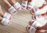 Wholesale Personalized Brides Bridesmaid slippers Wedding Bridal Shower Party Gift Maid of Honor Newlywed Bachelorette party favors Wedding Decoration