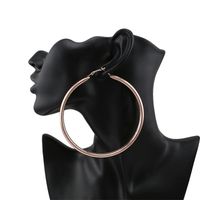 Wholesale large hoop earrings for women western hot sale simple round Nightclub huggie earring Exaggerated jewelry colors golden rose gold