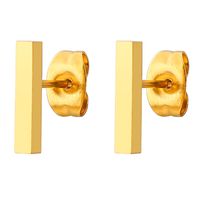 Wholesale New Women Studs Earrings Rose Gold Plated Stick Earrings Simple T Square Bar Earring Anti allergic Stainless Steel Stud Earring