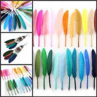 Wholesale 100pcs CM Small Knife Shape Colorful Dyed DIY Natural Goose Feathers For Home Decor Earrings Jewelry Clothing Accessories