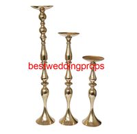 Wholesale new wedding party table decorations supplies Gold Indian Asian Lucky gold Wedding table flower ball and feathers Holder best870