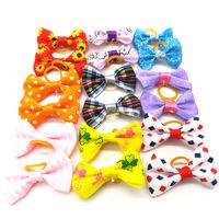 Wholesale DHL Dog Hair Bows with Rubber Bands Dog Topknot Bows Cute Dog Pet Hair Clips Cute Pet Grooming Cat Little Flower Bows