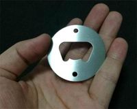 Wholesale Stainless Steel Bottle Opener Part With Countersunk Holes Round Or Custom Shaped Metal Strong Polished Bottle Opener Insert Parts