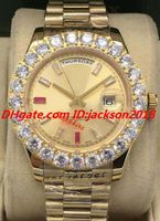 Wholesale Luxury Watch Style Mens II k Gold mm Diamond Ruby Watch Bigger Diamond BEZEL Automatic Fashion Date Men s Watches