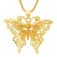 Wholesale prettyButterfly Statement Necklaces Pendants Woman Chokers Collar Water Wave Chain Bib K Yellow Gold Filled Chunky Jewelry Hip Hop Jewelry