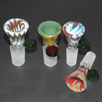 Wholesale Mix Color Glass Bowl with Handle For Bong dab rig male mm mm Joint Female Glass Bowl for Bong Water Pipe
