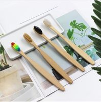Wholesale Portable Colorful Head Bamboo Charcoal Toothbrush Soft Bristle Oral Hygiene Health