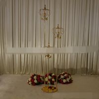 Wholesale new style Wedding Stage Decoration gold arms Flower stand With Led Light decot0976