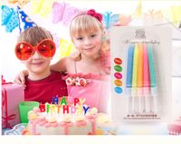 Wholesale 10 set Magic Candles Relighting Funny Birthday Candles Party Baking DIY Birthday Cake Decors