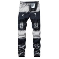 Wholesale 2019 New Straight Brand Men Ripped Jeans Trousers Fashion Brand Design Denim Pants Retro Sexy Hole Personality Ripped Jeans