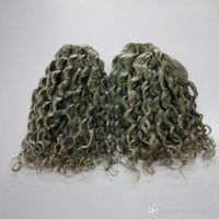 Wholesale Grey Color Deep Wave Brazilian Human Hair Curly g A Brazilian Curly Grey Hair Weft Bundles Extension