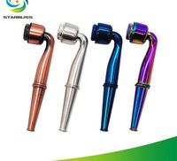 Wholesale 2020 New Metal Coloured Pipe Removable Bending Handle Smoke Tool with Cover