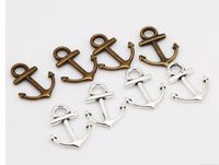 Wholesale 300Pcs Vintage alloy Nautical Anchor Antique silver bronze Charms Pendant For necklace Jewelry Making findings x15mm