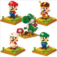 Balody Capitão Coelho Branco Modelo 3D animal de estimação Mini Diamante blocos brinquedo de construção
