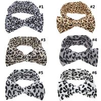 Wholesale Baby Leopard Print Headband Big Bowknot Newborn Hair Bands Rabbit Ear Bunny Heandbands Kids Hair Accessories