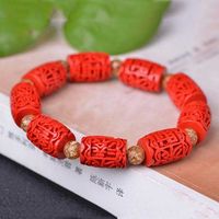 Natural red agate bracelet hand string beads lucky year of fate