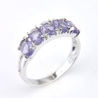 Wholesale LuckyShine New Arrival Full New Oval Stone Natural Amethyst Sterling Silver Plated For Women Charm Gift Idea Rings s