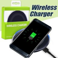 Wholesale For Iphone X Universal Qi Wireless Charger For Samsung S6 Note Galaxy S7 Edge Mobile Charging Pad With USB Cable With Box