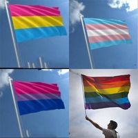 Wholesale 90x150cm Pansexual Tansgender Flag New Polyester Rainbow Flags Banners Party Supplies Banner Parade Celebration Articles Hot Sale qt B2