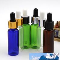 Wholesale Capacity ml PET dropper bottle plastic dropper bottles with silver and gold cap empty cosmetic packaging container LX1252