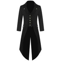 Wholesale Men s Suits Blazers Coat Steampunk Retro Tailcoat Jacket Long Sleeve Single Breasted Gothic Uniform Plus Size XL