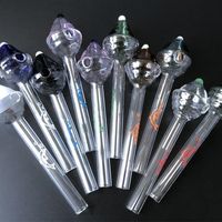 Wholesale Santa Hat Smoking Pipes Pyrex Glass Oil Burner Colorful Spoon Pipes Dolphin Pattern Straight Tube Hand Pipes SW43