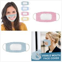 Wholesale Visible Mouth Face Cover Anti Dust Reusable Washable Face Mask with Clear Pvc Window Adults Deaf Mute Lip Transparent Face Masks