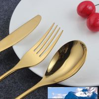 Wholesale High grade gold cutlery flatware fork knife tea stainless steel dinnerware set kitchen tool Factory price expert design Quality Latest Style Original Status