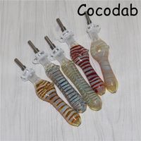 Wholesale Mini Nectar Collector Kit mm Nector Collectors Hookahs Dab Straw Oil Rigs Micro NC Kits Glass Water Pipe with Titanium Tips