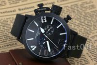 Wholesale Black Case Mens watch Sports mm Big Boat Silver Rubber Classic Automatic movement Mechanical U Watches wristwatches