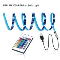 Wholesale Waterproof V USB RGB LED Strip Light cm m leds Flexible RGB TV Backlight mini keys keys remote Controller black board