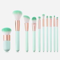 Wholesale In Stock Mint Green Makeup Brushes Set Professional Makeup Brush Facial Cosmetic Make up Brush Tools