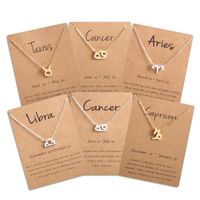 Wholesale Men Women Horoscope Zodiac Sign Pendant Necklace Aries Leo Constellations Jewelry Kids Christmas Girls Gifts