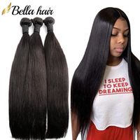 Wholesale Bellahair Unprocessed Human Virgin Hair Bundles Brazilian Indian Malaysian Peruvian Hair Extensions Weft Silky Straight Hair Weaves