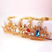 Wholesale Korean Version Of Creative Diamond studded Crown Modeling Car Key Chain Ladies Bag Accessories Metal Pendant Key Chain Gift