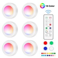Wholesale Dimmable RGB LED Lights Kitchen Lamp Touch Sensor Wardrobe Closet Cabinet Night Light Puck Light with Remote Controller Color