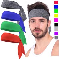 Wholesale 14 Colors Outdoor Sport Tennis Running Solid Color Pirate Headband Unisex Workout Cycling Headband Teenager Head Band Men Sweatband