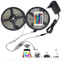 Wholesale 5M M M WiFi LED Strip Lights RGB Color Changeable Flexible Waterproof SMD RGBW RGBWW LED Strip Tape Remote Control Adapter