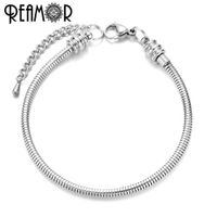 Wholesale Reamor On Sale Stainless Steel Metal Snake Chain Bracelet With Adjustable Extended Chains For Women Bracelet DIY Jewelry Making CX200724
