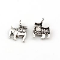 Wholesale 150pcs Antique Silver Zinc Alloy Cute Bulldog Charms Pendants For Jewelry Making Bracelet Necklace Findings x17mm