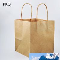 Wholesale 20pcs Kraft paper bag Square Flower Bags with Handle Decoration White Paper Gift Bag Packaging Large Size Bags
