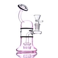Wholesale Colorful quot Glass Water Bong Pipes pink Bongs Heady Mini Pipe Dab Rigs Small Bubbler Hookahs Beaker Bong oil rig