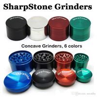 Wholesale SharpStone Grinders Concave Grinder With Plastic Bags Dry Herb Vaporizer Herbal Spice Crusher mm mm mm mm Metal Layers Flat Crushers E Cigarettes