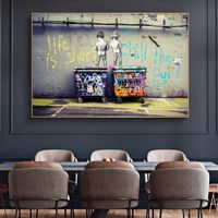 Wholesale Abstract Street Graffiti Wall Art Canvas Painting Poster and Print quot Life Is Short Chill The Duck Out quot Pictures Home Decor