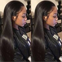 Wholesale Lace Closure Wig Straight Brazilian Lace Front Human Hair Wigs PrePlucked Remy Lace Frontal JF0003