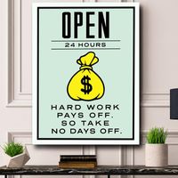 Wholesale Golden Money Bag Poster Prints Picture Canvas Painting Wall Art for Living Room Home Decor No Frame