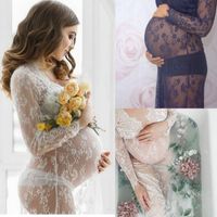 Wholesale Maternity Dresses Pography Props Pregnancy Clothes Lace Gown Dress Fancy Shooting Po Summer Pregnant S XL