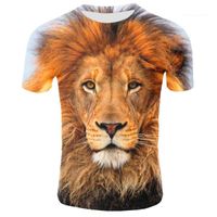 Wholesale 3D Printed T Shirt Large Size Top Tees Men T Shirt Plus Size Hot Sale Summer Mens T Shirt O Neck Short Sleeve Clothing Animal Lion
